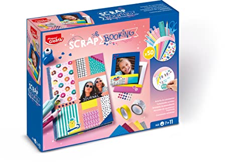 Maped Creativ - Scrapbooking - Kit Complet d'Activités, avec + de 50 Accessoires et Matériel Maped, dont 1 Carnet et 2 cadres Photo Polaroïd à Décorer - A Partir de 7 Ans