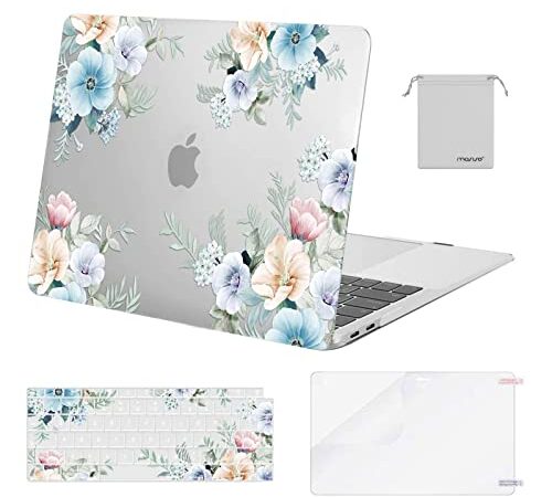 MOSISO Coque Compatible avec MacBook Air 13 Pouces 2020 2019 2018 A2337 M1 A2179 A1932 Retina, Plastique Trompette Creeper Coque Rigide&Protection Clavier&Protecteur d'écran&Rangement Sac, Transparent