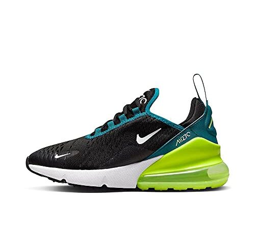 Nike Air Max 270 GS Running Trainers 943345 Sneakers Chaussures (UK 5 US 5.5Y EU 38, Black White Bright Spruce 026)