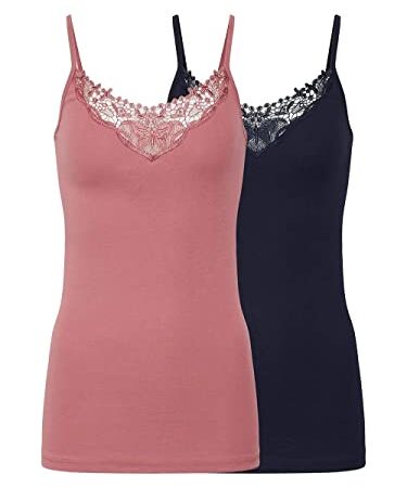 Only NOS Onlkira Singlet 2 Pack Noos Débardeur, Bleu (Night Sky Pack: Night Sky/Withered Rose), Medium (Lot de 2) Femme