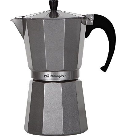 Orbegozo KFS 1220 - Cafetière italienne en aluminium, 12 tasses, manche ergonomique, valve de sécurité, filtre amovible