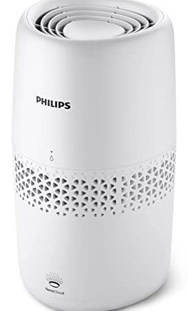 Philips Domestic Appliances Humidificateur série 2000 - Technologie NanoCloud, Humidifie les pièces jusqu'à 31m2, Réservoir d'eau 2L, 99,97% de bactéries en moins, Blanc, (HU2510/10)