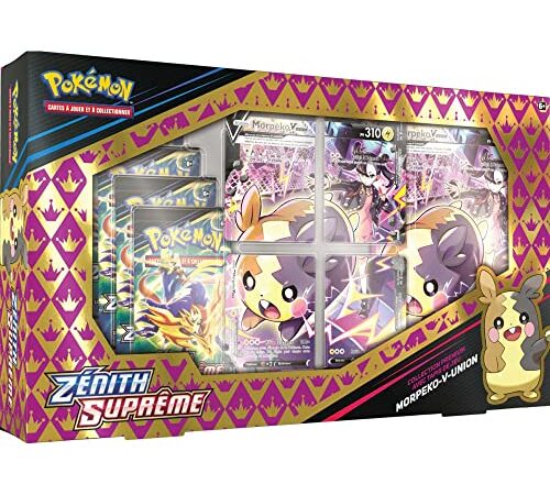 Pokemon Coffret Collection Premium avec Tapis de Jeu Zénith Suprême (EB12.5): Morpeko V-Union Jeu de société Cartes à Collectionner A partir de 6 Ans - Version Française EB12.5-MOR