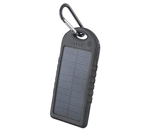 setty Chargeur Solaire USB 5000 mAh pour téléphone Portable étanche Noir