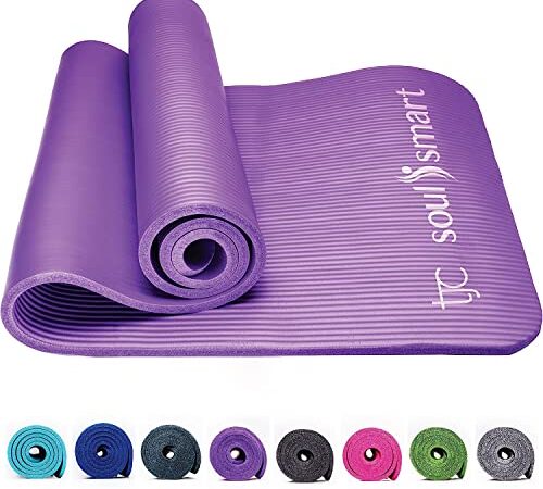 Tapis de yoga de haute qualité antidérapant en caoutchouc écologique avec sangle de transport pour vos voyages, pour les séances en salle de gym et à la maison 188x61x1.0 Cm - Violet