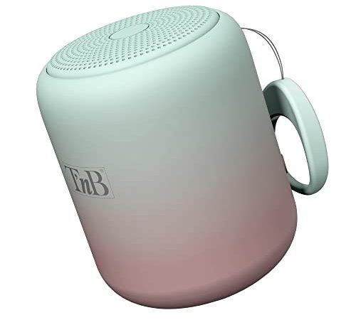 T’NB Enceinte Bluetooth Portable, Enceinte sans Fil Format Mini, Design Tendance Et Coloré, Autonomie Jusqu’A 8 Heures, IPX4 Résistant Aux Projections D’Eau – Vert Et Rose Poudré