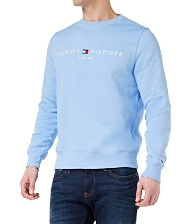 Tommy Hilfiger Sweat Homme Tommy Logo Sans Capuche, Bleu (Vessel Blue), L