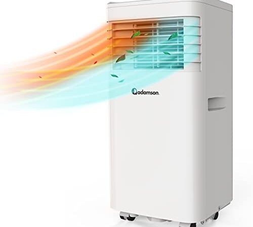 Adamson A40 | Climatiseur Mobile 4 en 1 + NOUVEAUTÉ 2022 + Fonction Déshumidificateur Intégrée + Chauffage et Climatisation + Télécommande + Climatiseur Réversible Portable 7000 BTU + GARANTIE 5 ANS