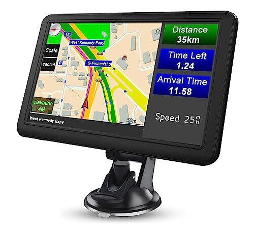 AWESAFE GPS Voiture GPS Poids Lourds de 7 Pouces avec Bluetooth, Carte 2023, Navigation GPS avec Cartes d'europe, mises à Jour gratuites à Vie, Avertissement des radars et Guidage Vocal