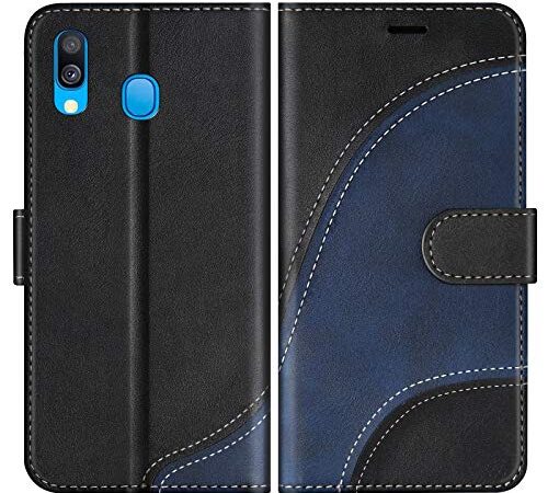 BoxTii Coque pour Galaxy A40, Portefeuille Etui en Cuir PU, Magnétique Protection Housse Coque pour Samsung Galaxy A40, Noir