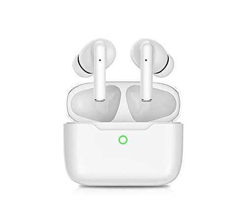 Ecouteurs Bluetooth sans Fil, Ecouteur Bluetooth 5.3, Contrôle Tactile, HiFi Le Ecouteur sans Fil IPX7 Étanches, Microphones Intégrés, 35 Heures Durée de Lecture, Blanc, pour iOS et Android Telephone