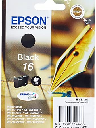 Epson - C13T16214010 - 16 Cartouche d'encre - Noir Amazon Dash Replenishment est prêt