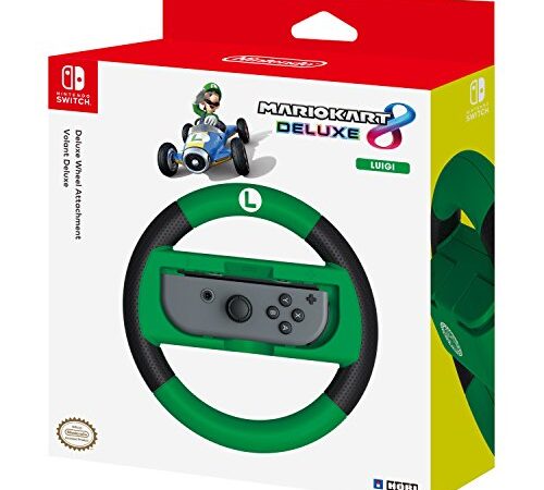 HORI - Volant Deluxe Mario Kart 8 pour Nintendo Switch - Version Luigi