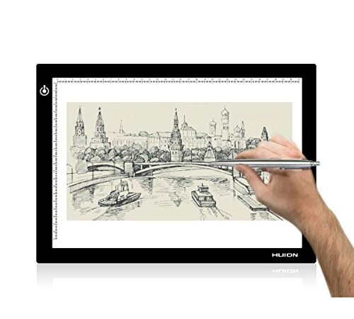 HUION L4S Tablette Lumineuse, Ultra Mince Alimentation Luminosité Réglable Tablette De Dessin À LED pour Diamond Painting, Esquisser, Artistes Animations, Visionnage des Rayons X, Croquis