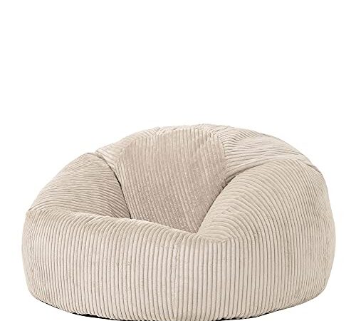 Icon Pouf Classique en Velours Côtelé Kingston, Pouf Poire Salon pour Adultes, Fauteuil Pouf