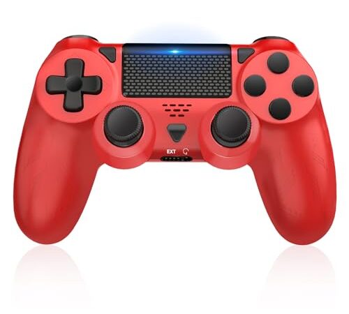 Lapezei Manette sans Fil pour PS 4, Manette de Jeu à Double Vibration Joystick avec Prise Audio 3,5 mm/LED/pavé Tactile Compatible avec PS4/Pro/Slim/PC