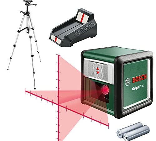 Laser lignes Quigo Plus de Bosch avec trépied (alignement facile à des distances égales et variables grâce aux repères sur la ligne laser)