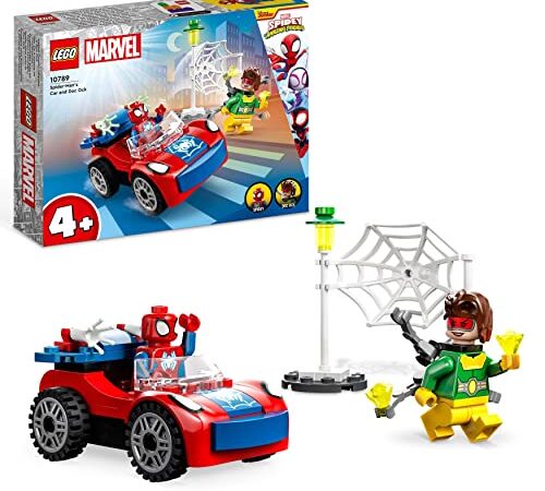 LEGO 10789 Marvel La Voiture de Spider-Man et Docteur Octopus, Jouet de Construction Spidey et Ses Amis Extraordinaires, avec Pièces Phosphorescentes, Enfants Dès 4 Ans