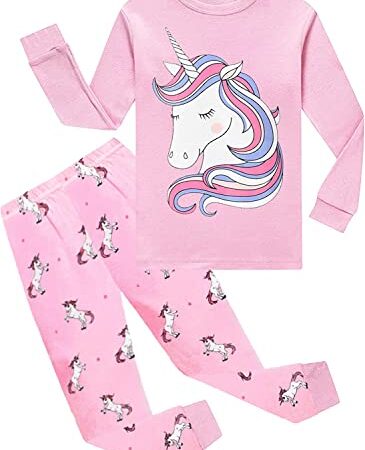 Little Hand Ensemble de Pyjamas pour Filles Vêtements de Nuit Licorne pour Tout-Petits Filles à Manches Longues Pjs Âge 2-3 Ans