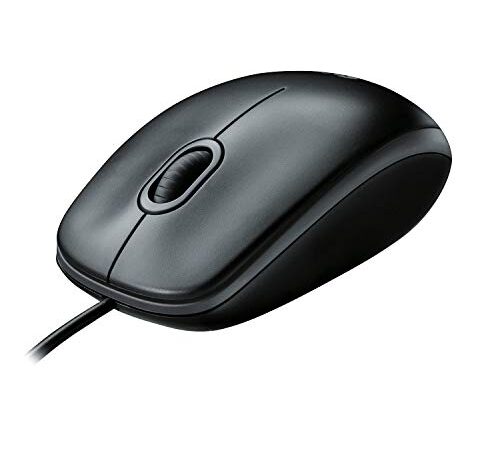 Logitech B100 Souris Filaire USB, 3 Boutons, Suivi Optique, Ambidextre, Compatible avec PC/Mac/Ordinateur Portable/Chromebook - Noire