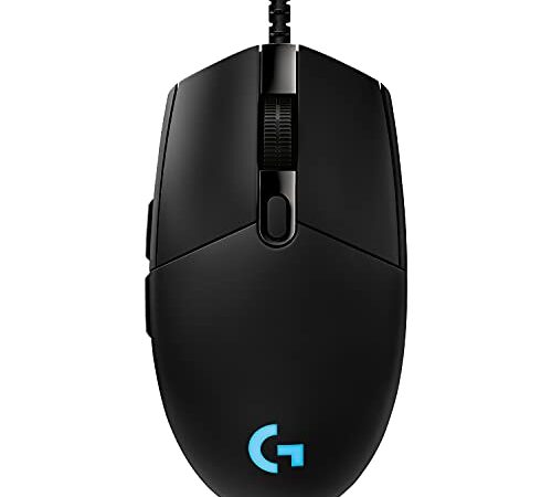 Logitech G PRO USB Souris Gamer Filaire, Capteur Gaming HERO 25K, 25 600 PPP, RVB, Ultra-Léger, 6 Boutons Programmables, Mémoire Intégrée, Compatible avec PC/Mac - Noire