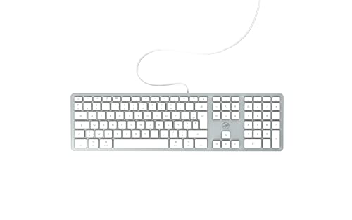 Mobility Lab USB Clavier français AZERTY filaire pour Mac – blanc et argenté