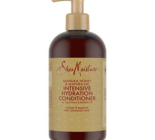 Shea Moisture Après-shampooing Super Hydratant Miel de Manuka & Huile de Mafura pour cheveux secs et abîmés Hydrate et Reconstitue 384ml