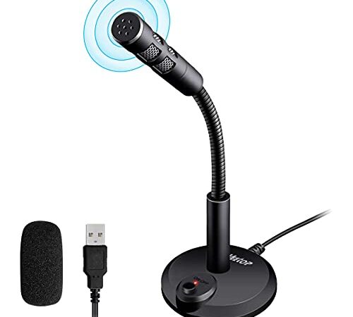 Veetop Micro PC USB pour Ordinateur, Micro Gamer, PC Micro pour Vidéoconférence, Enregistrement Vocal, Podcasting, Skype, Youtube, Jeux, Streaming