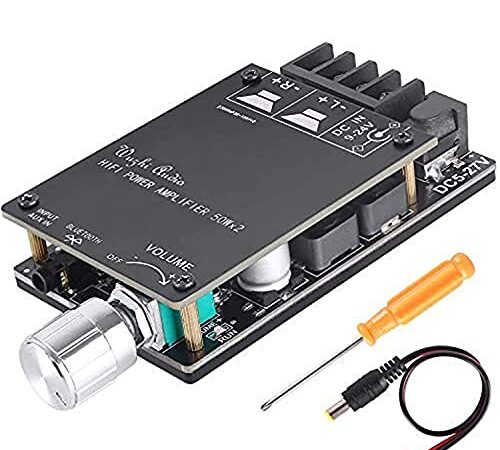 ZHITING Bluetooth Amplifier Board Module 2x50W Digital Stereo Audio Amp Board Dual Channel DC 5V-27V avec filtre HiFi