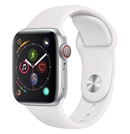 Apple Watch Series 4 40mm (GPS + Cellular) - Boîtier En Aluminium Argent Avec Bracelet Sport Blanc (Reconditionné)