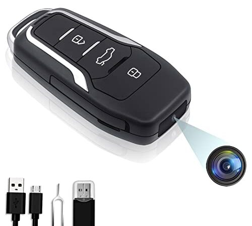 Camera Espion de Voiture, 64GB Caméra Cachée 1080P avec Enregistrement Vidéo et Audio, Détection de Mouvement, 8 Heures d'Autonomie de Batterie, 64GB