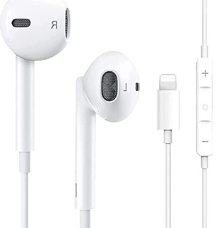 Écouteurs pour iPhone,Intra-Auriculaires pour iPhone,Casque antibruit filaires stéréo HiFi avec Micro et contrôle du Volume intégrés, Compatible avec iPhone 12/13 Pro/X/XS/SE/XR/14/11/11Pro/7/8/8Plus