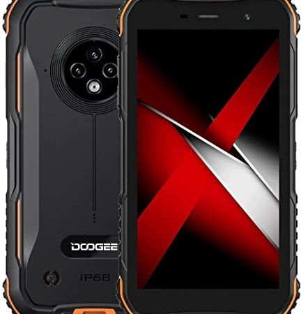 DOOGEE Telephone Portable Incassable, S35 (2022) 5,0 Pouces HD+, 3Go + 16Go(SD 512Go), 4350mAh, 13MP + 5MP Caméra, Android 11 Smartphone Incassable 4G, IP68 Antichoc Étanche/Dual SIM-Orange