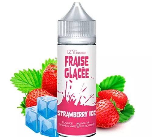 E-LIQUIDE 50ML SAVEUR FRAISES GLACÉES - IZY LIQUIDE - E-CIGARETTE - SANS TABAC - SANS NICOTINE