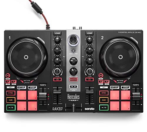 Hercules DJControl Inpulse 200 MK2 – Contrôleur DJ idéal pour apprendre à mixer - Logiciels et tutoriels inclus