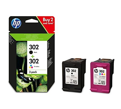 HP Pack 2 Cartouches Jet d'encre Originale N° 302 Blist Noir + Couleur