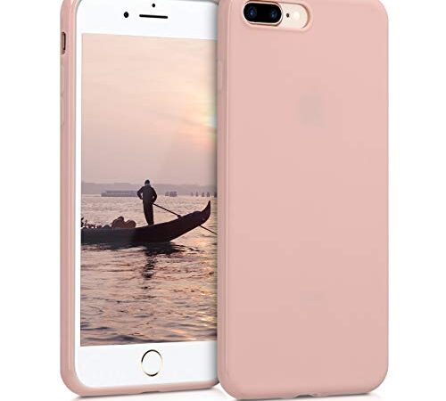 kwmobile Housse Compatible avec Apple iPhone 7 Plus/iPhone 8 Plus Coque - Housse de téléphone Protection Souple en Silicone - Or rosé Mat