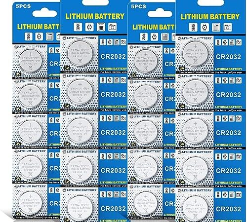 LAPROBING Batterie au Lithium (CR 2032, Blister de 20 Piles Lithium 3V) (CR2032(20 Piles))