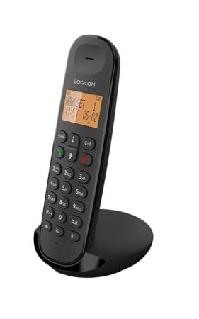 Logicom ILOA 100 Téléphone Fixe sans Fil sans Répondeur - Solo - Téléphones analogiques et dect - Noir
