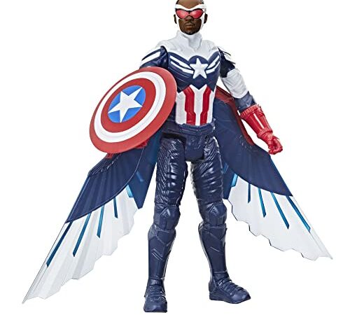Marvel Studios Avengers Titan Hero Series, figurine Captain America de 30 cm avec des ailes, pour enfants à partir de 4 ans