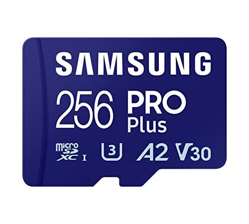 Samsung 256 Go Pro Plus Carte Mémoire Micro SDXC (2023) jusqu’à 180/130 Mo/s
