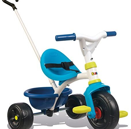 Smoby - Tricycle Be Fun Bleu - Vélo Enfant Dès 15 Mois - Canne Parentale Amovible - 740323