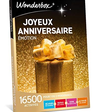 Wonderbox - Coffret cadeau anniversaire - JOYEUX ANNIVERSAIRE EMOTION - Valable 3 ans et 3 mois