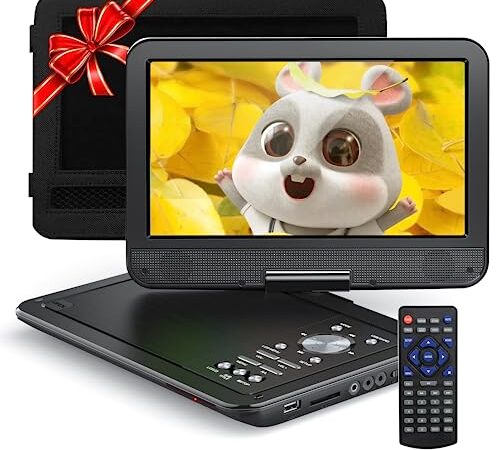 YOTON Lecteur DVD Portable Voiture 12,5" avec Écran Pvotant HD 10,5", Chargeur de Voiture, Fonction de Lecture de mémoire, Prise en Charge de 4 à 6 Heures de Lecture (Blu-Ray Non Pris en Charge)